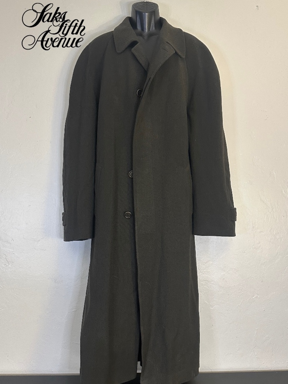 Saks Fifth Avenue Gabardine Long Trench Coat EU 56 / US 46 Made in Italy
